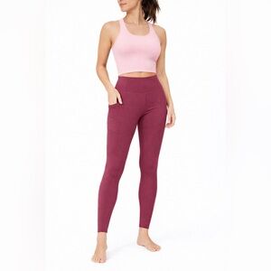 Lululemon Women’s Burgundy High Rise Leggings Size 4 Pocket Athletic Yoga Pants